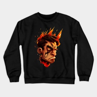 Angry Man Face Crewneck Sweatshirt